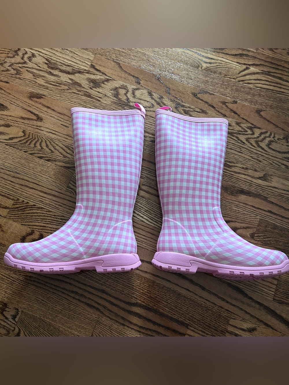 pink gingham The Original Muck Boot Company boots NEW NIB women’s size 9 - Picture 7 of 16